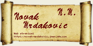 Novak Mrdaković vizit kartica